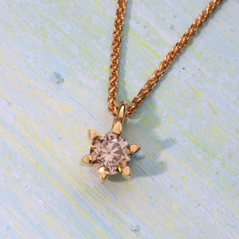 Collier und Anhänger Roségold/Rotgold mit Brillant