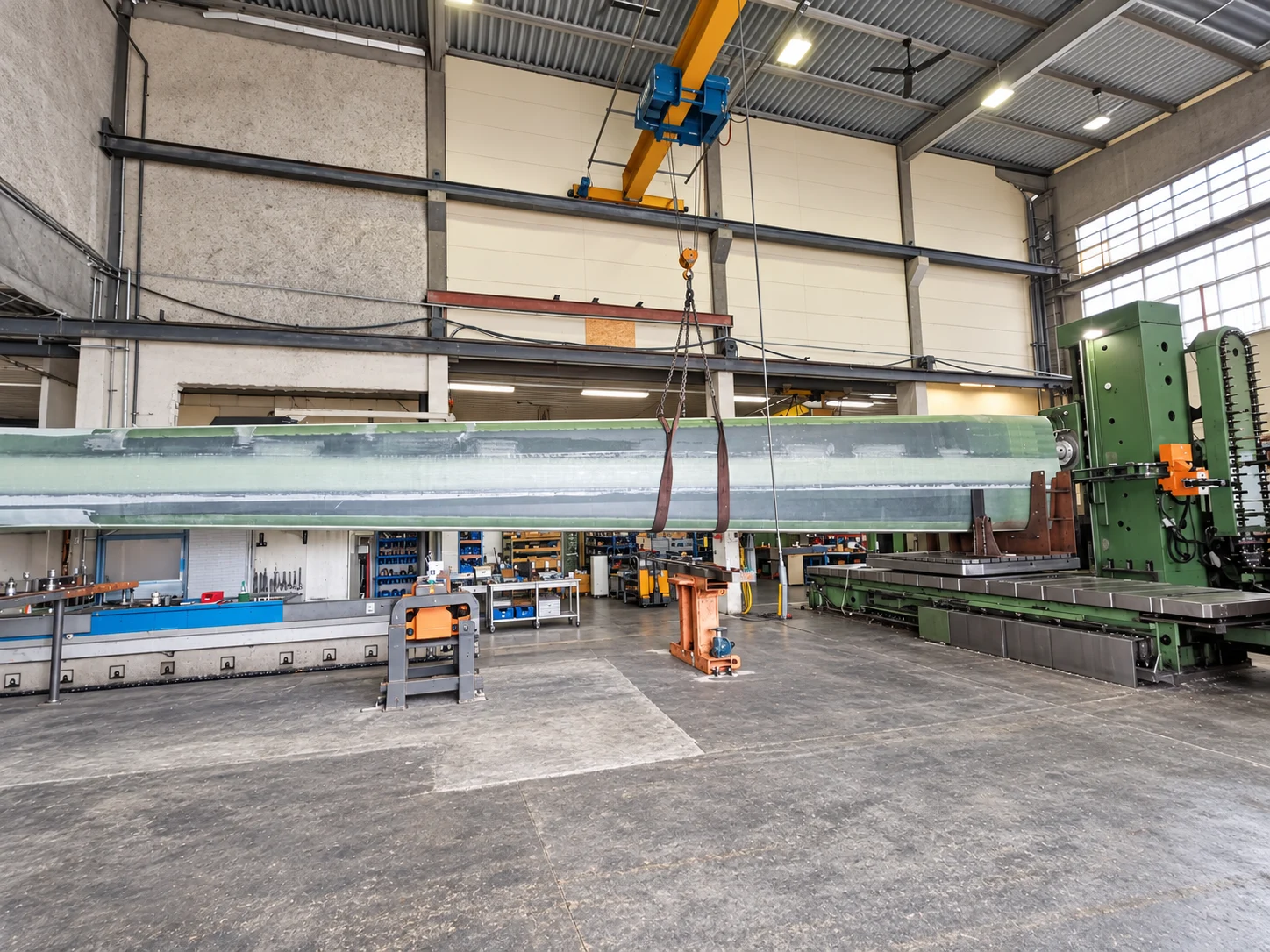 Rotorblattbauteil in Aufspannung