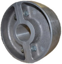 Two-piece aluminium flat-belt pulley