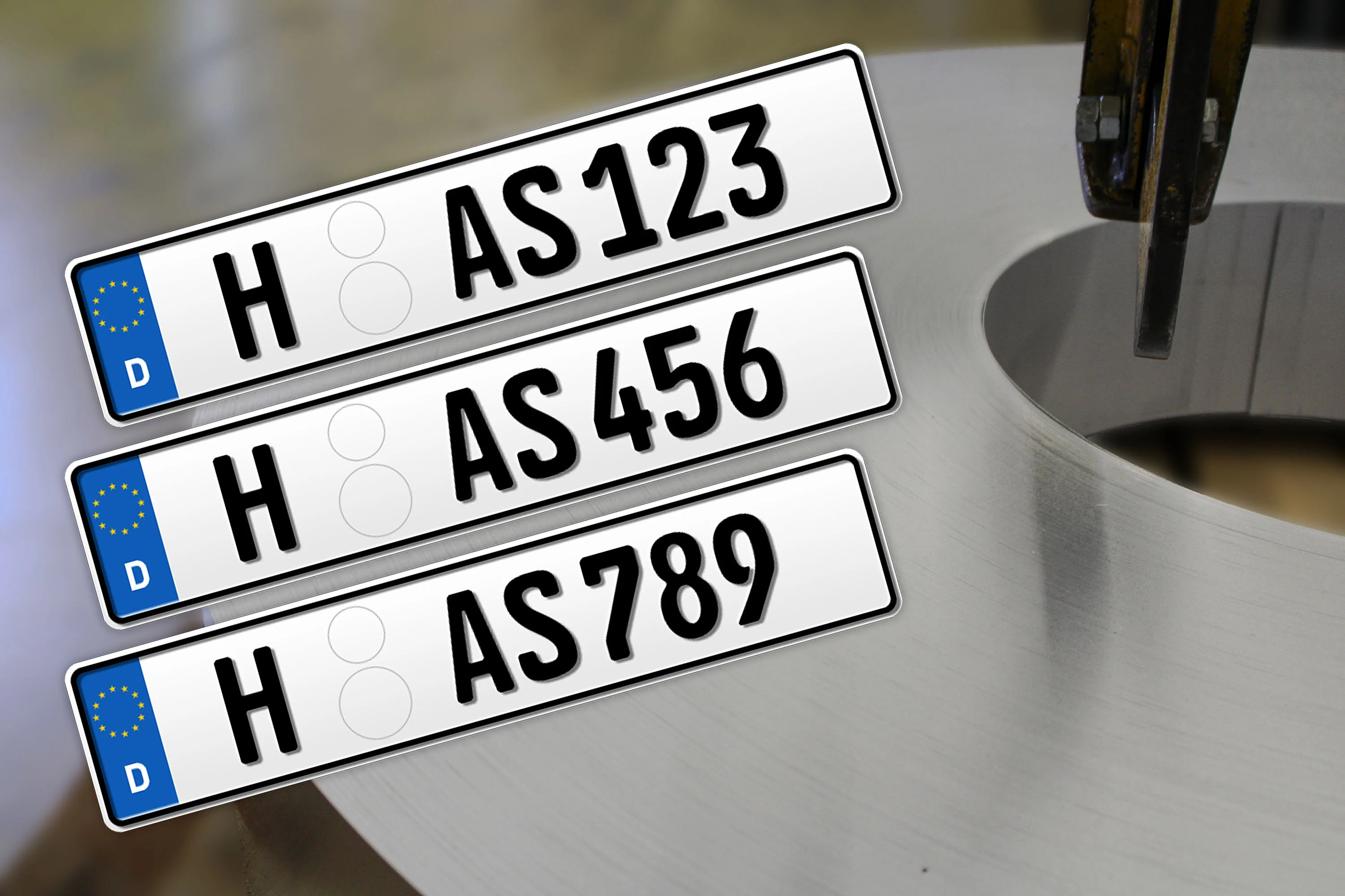 Geprägtes Kfz-Kennzeichen aus Aluminium
