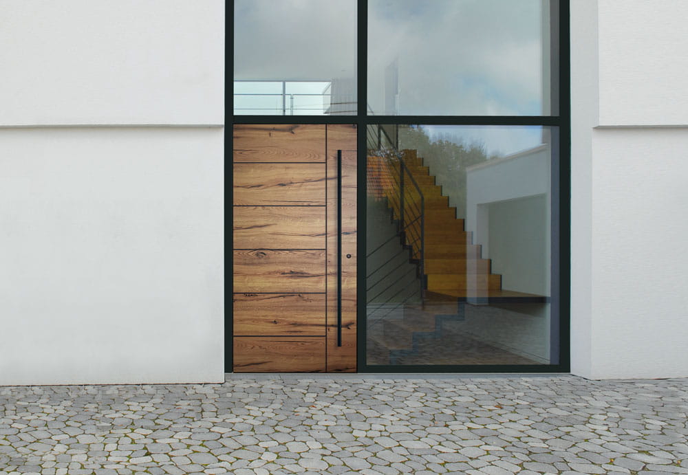 Installierte Aluminium-Haustür