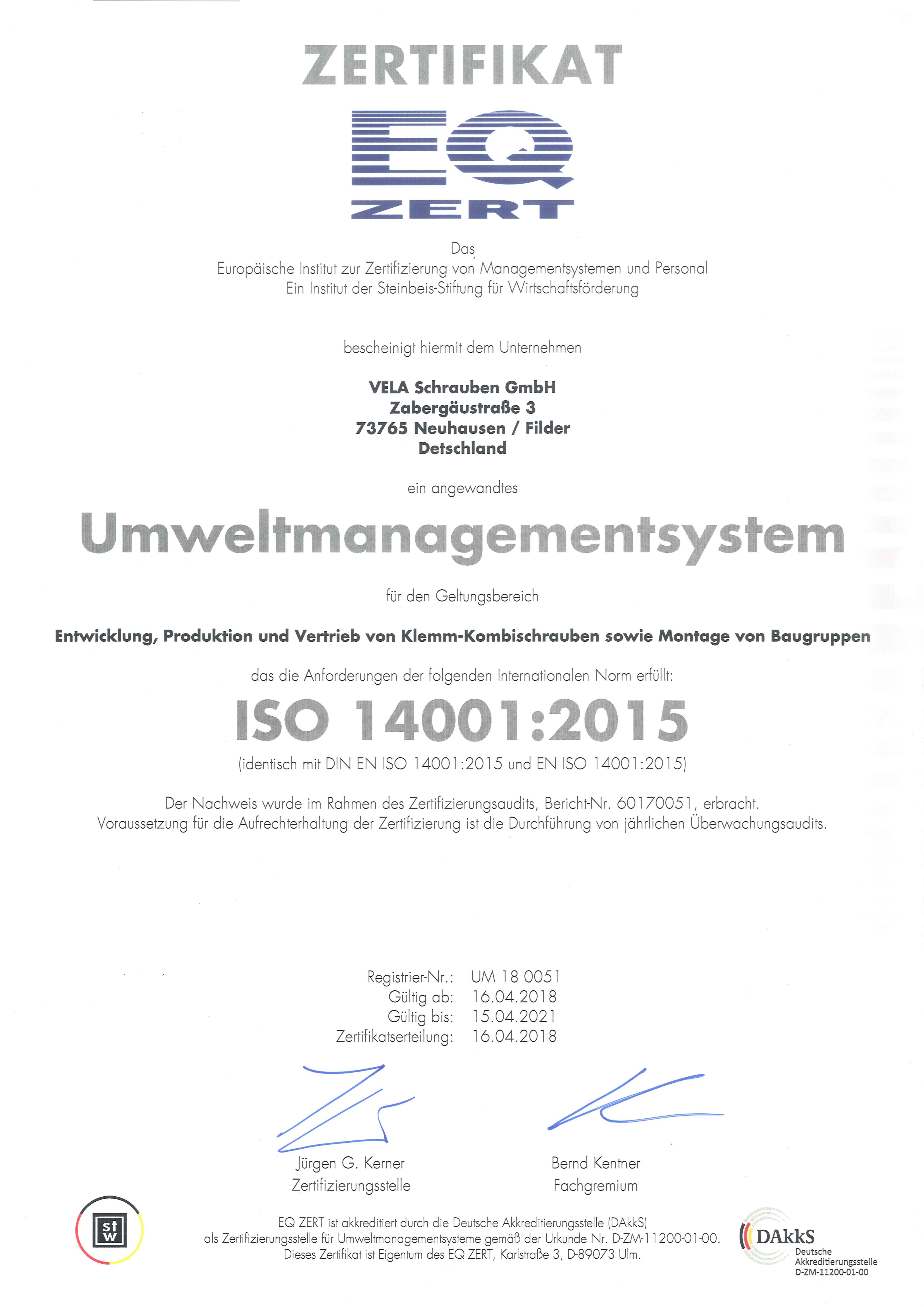 ISO-Zertifikat