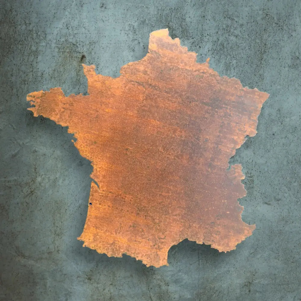 Frankreich-Wanddekoration in Edelrost Corten