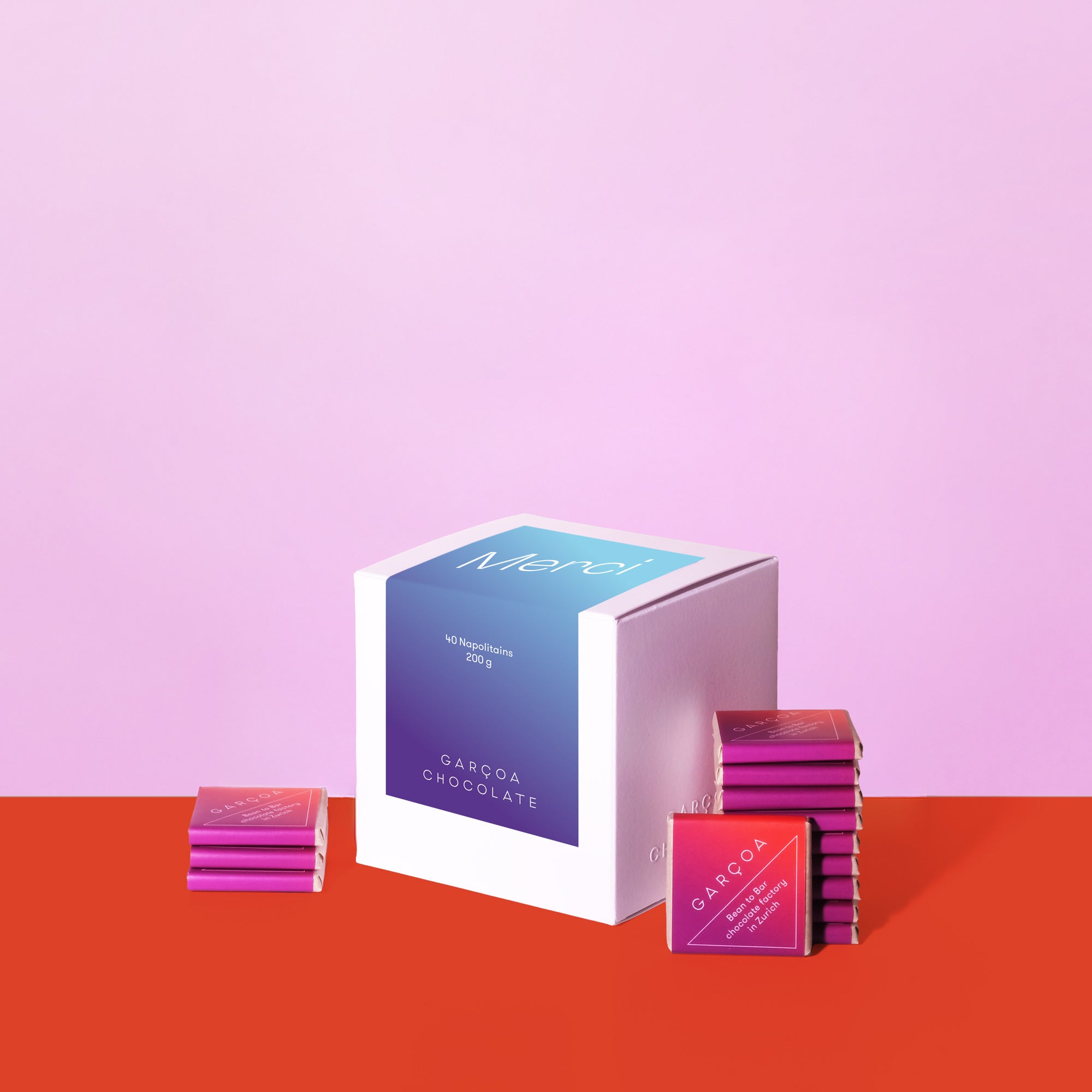 Merci cubes with Napolitains