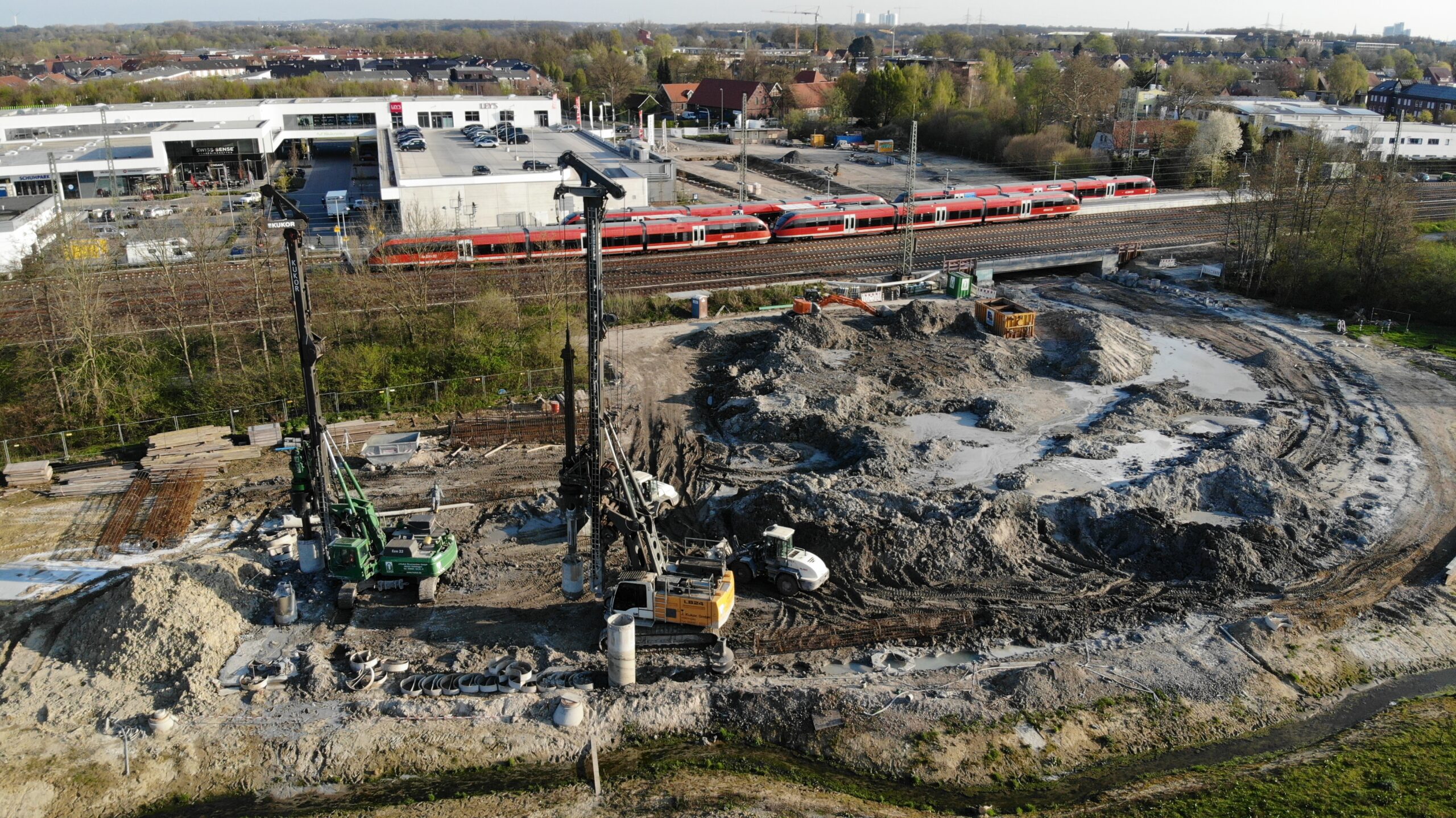 Bahnunterführung im Spezialtiefbau (Bohrpfähle)