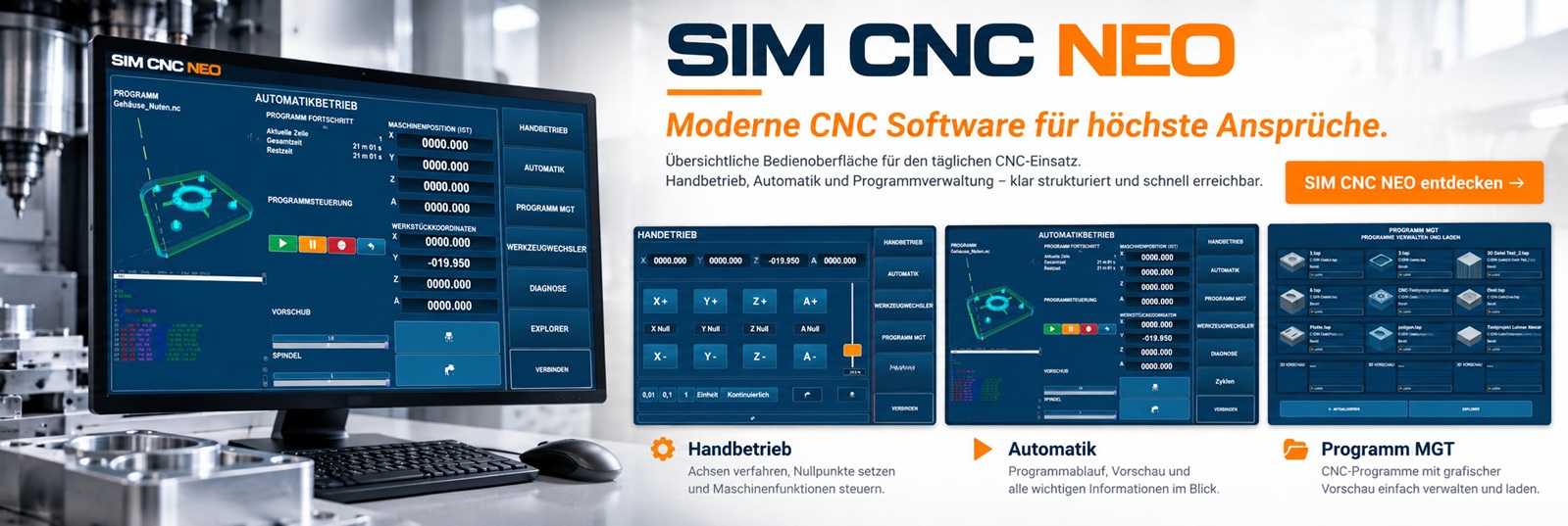 SIM CNC NEO Bedienoberfläche