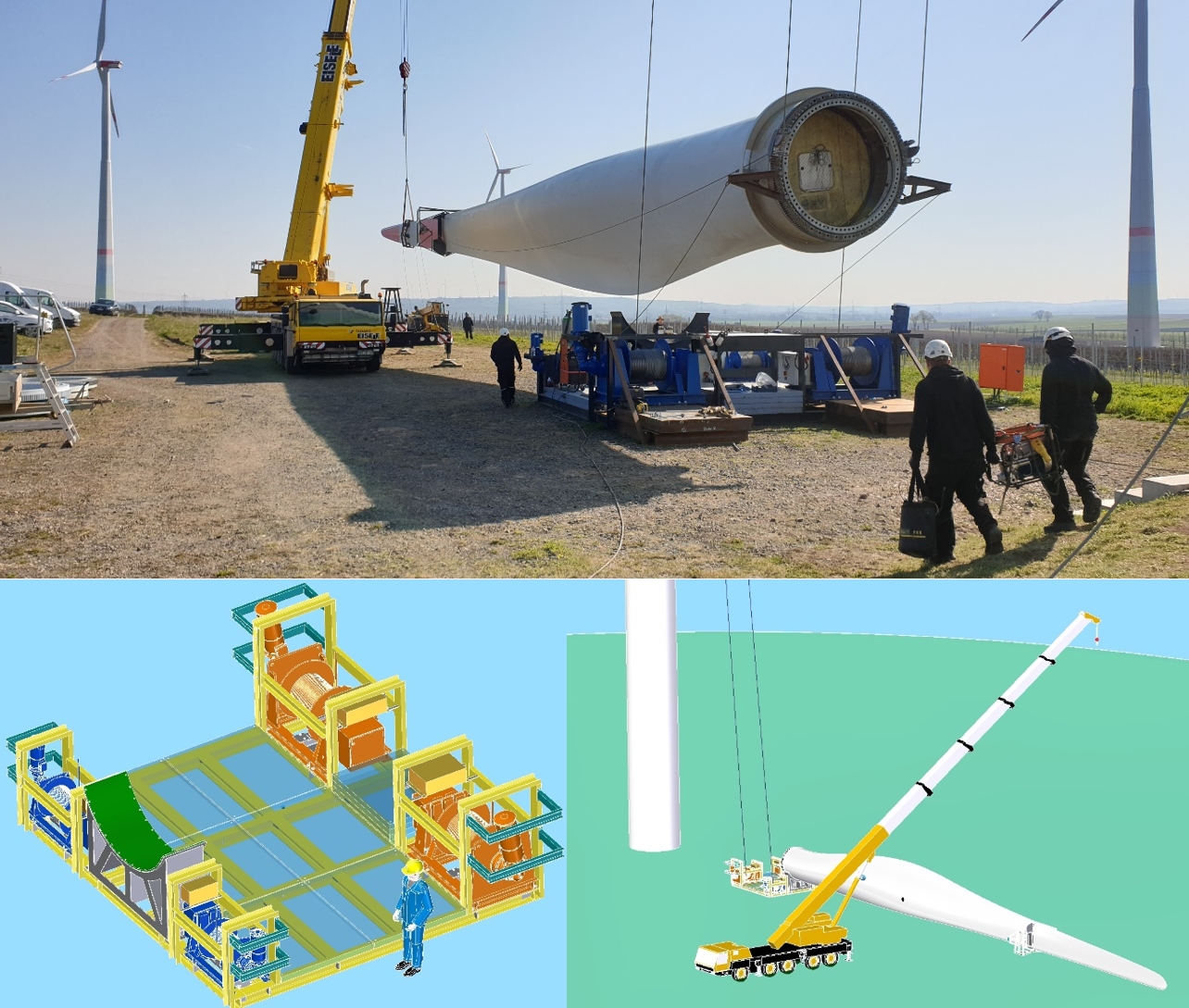 Windensystem für die Wartung von Rotorblättern an Windkraftanlagen