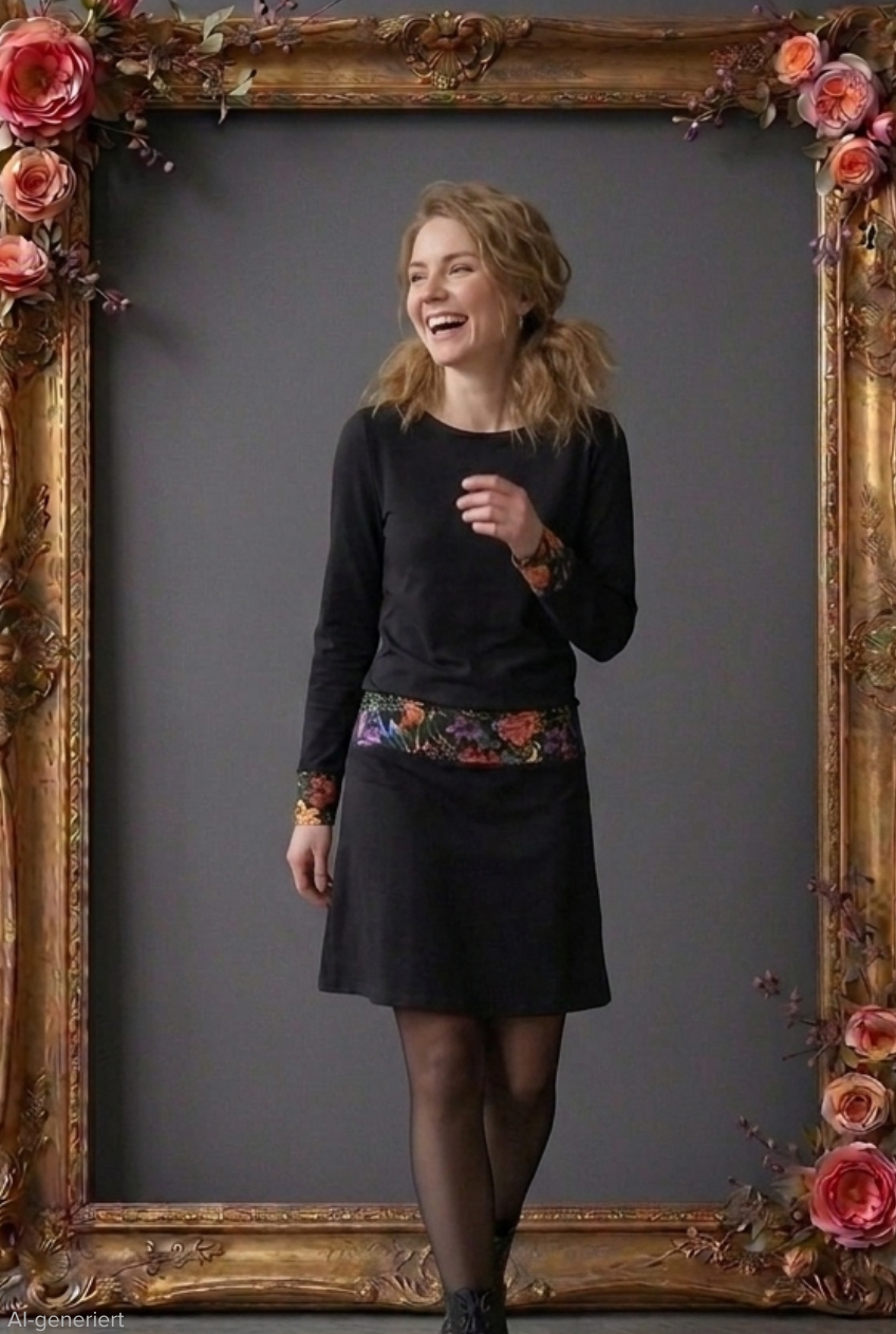 Tinka Dress langarm schwarz Wildrose