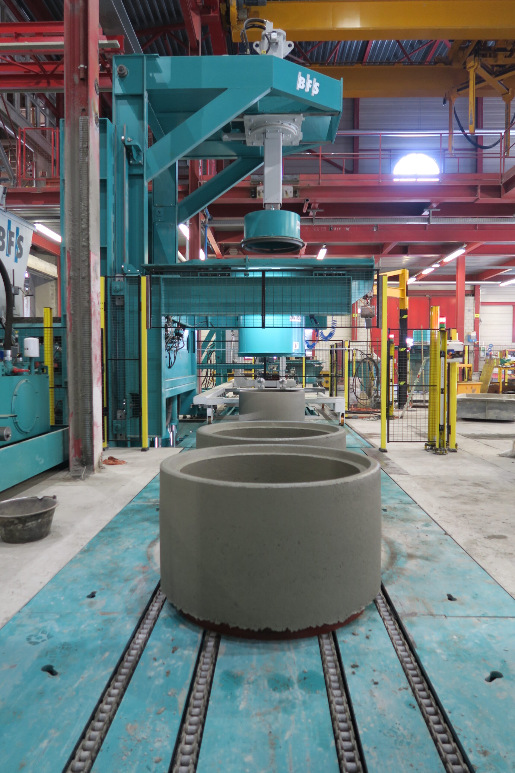 Concrete pipe production in the precast plant