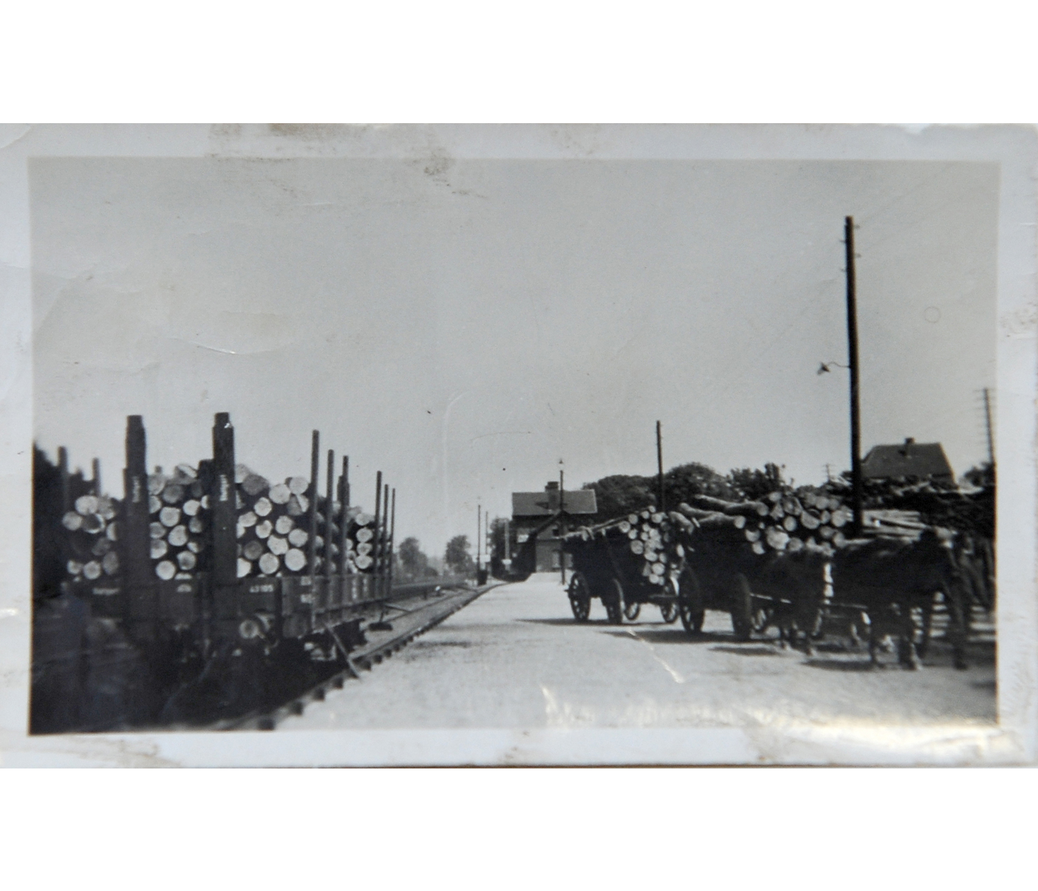 Holztransporte mit Pferdefuhrwerken, 1926