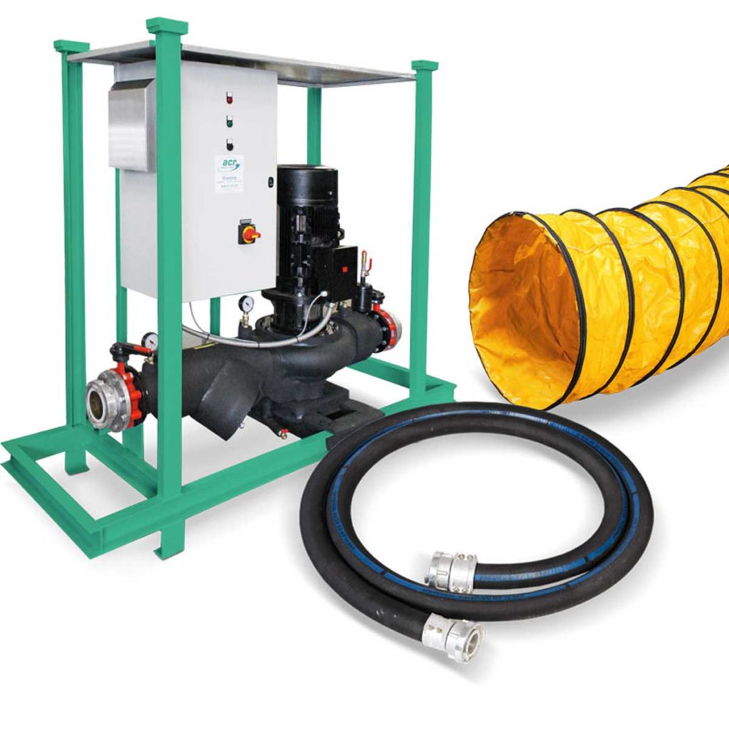 Zubehör: Pumpen, Wärmetauscher, Speicher, Verteiler, Schläuche, Kabel