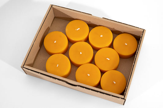 Beeswax maxi tea lights, 4 pieces