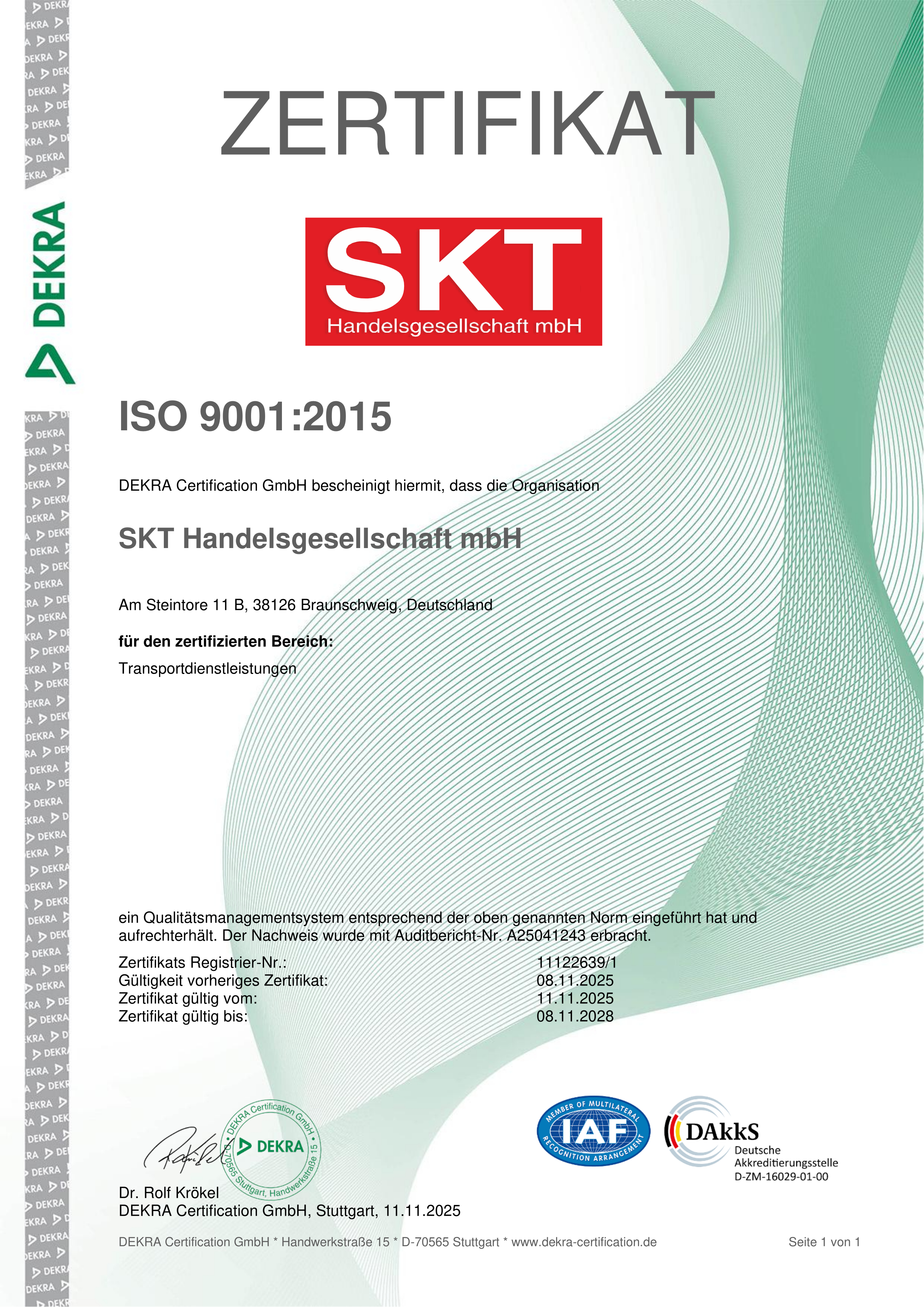 ISO 9001:2015 Zertifikat