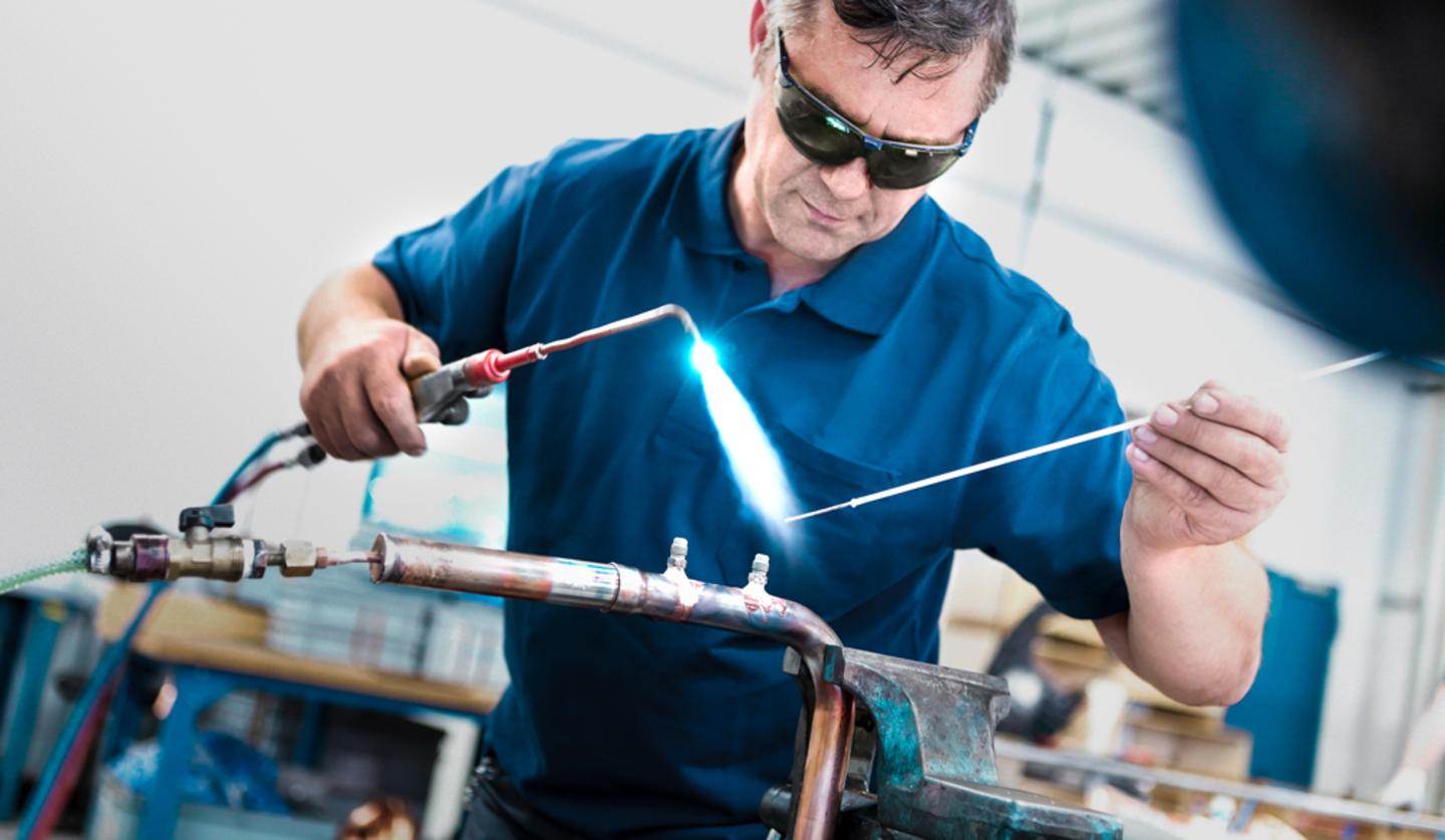 Welding work in production