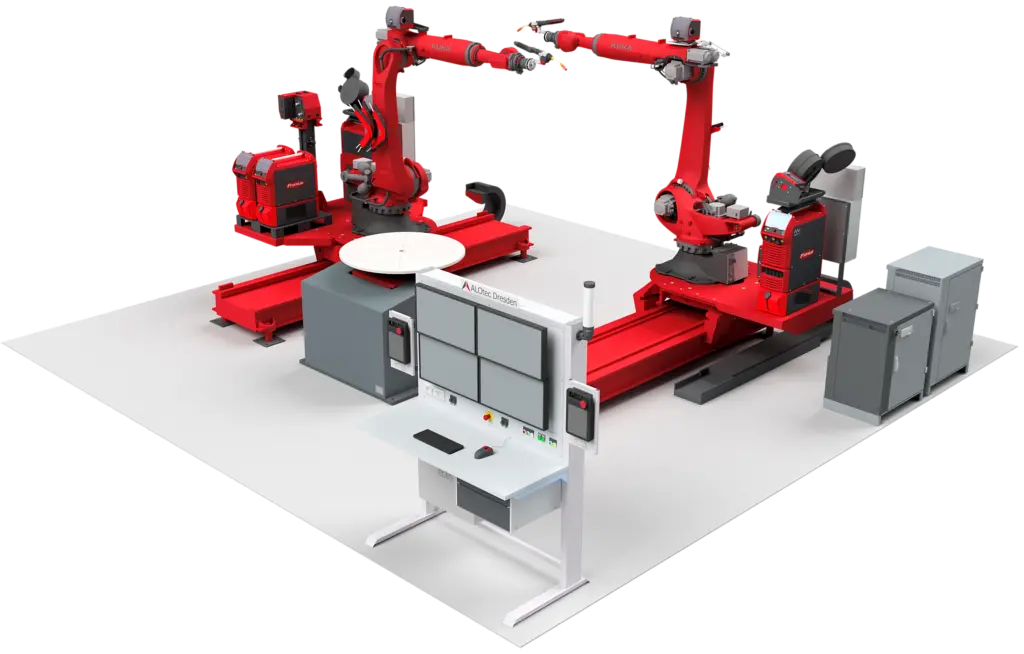 Kollaborative WAAM-Roboteranlage mit 16 synchronisierten Achsen