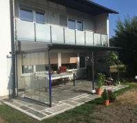 Terrassenüberdachung mit Falt-Schiebe-Anlage