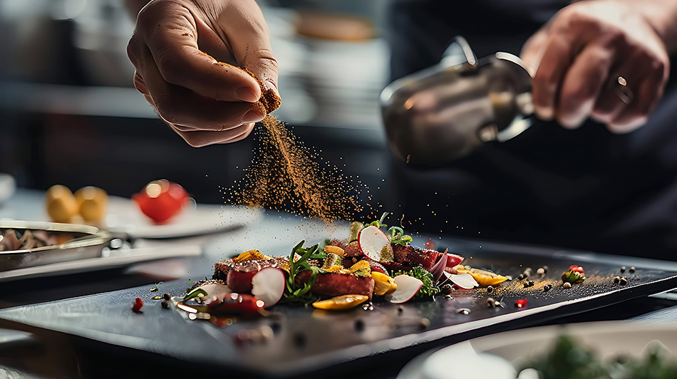 Spice application in the kitchen