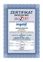 ISO 9001 Zertifikat (gültig bis 16.08.2024)