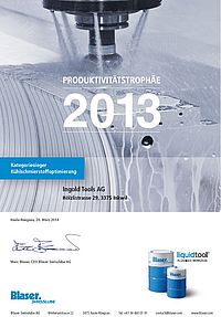Produktivitätstrophäe 2013 der Blaser Swisslube AG