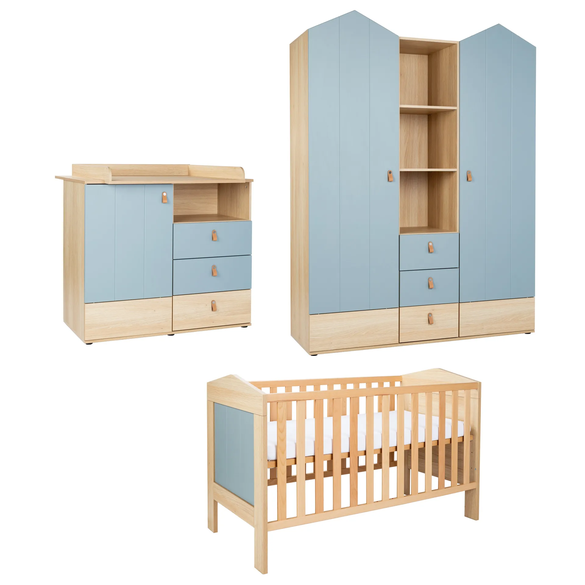 3-teiliges Babymöbel-Set »Roofy« mit Kleiderschrank