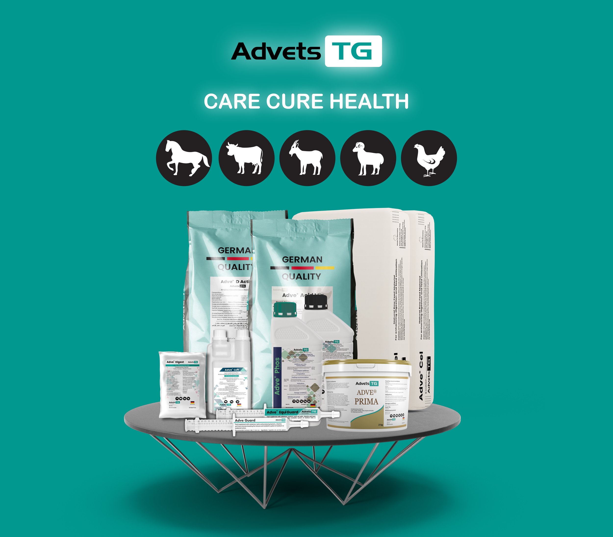 Adve® Veterinär- und Ergänzungsfuttermittel-Produktlinie