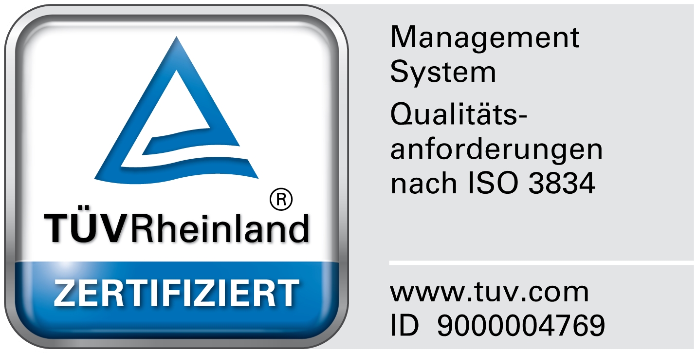 Certified welding shop to EN ISO 3834-2