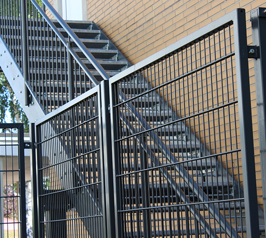 Steel staircase emergency exit