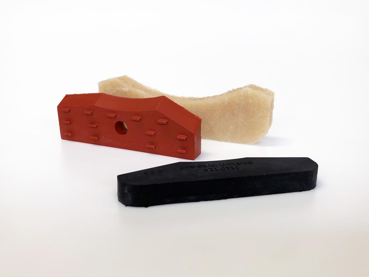 End seals aus Gummi und Filz