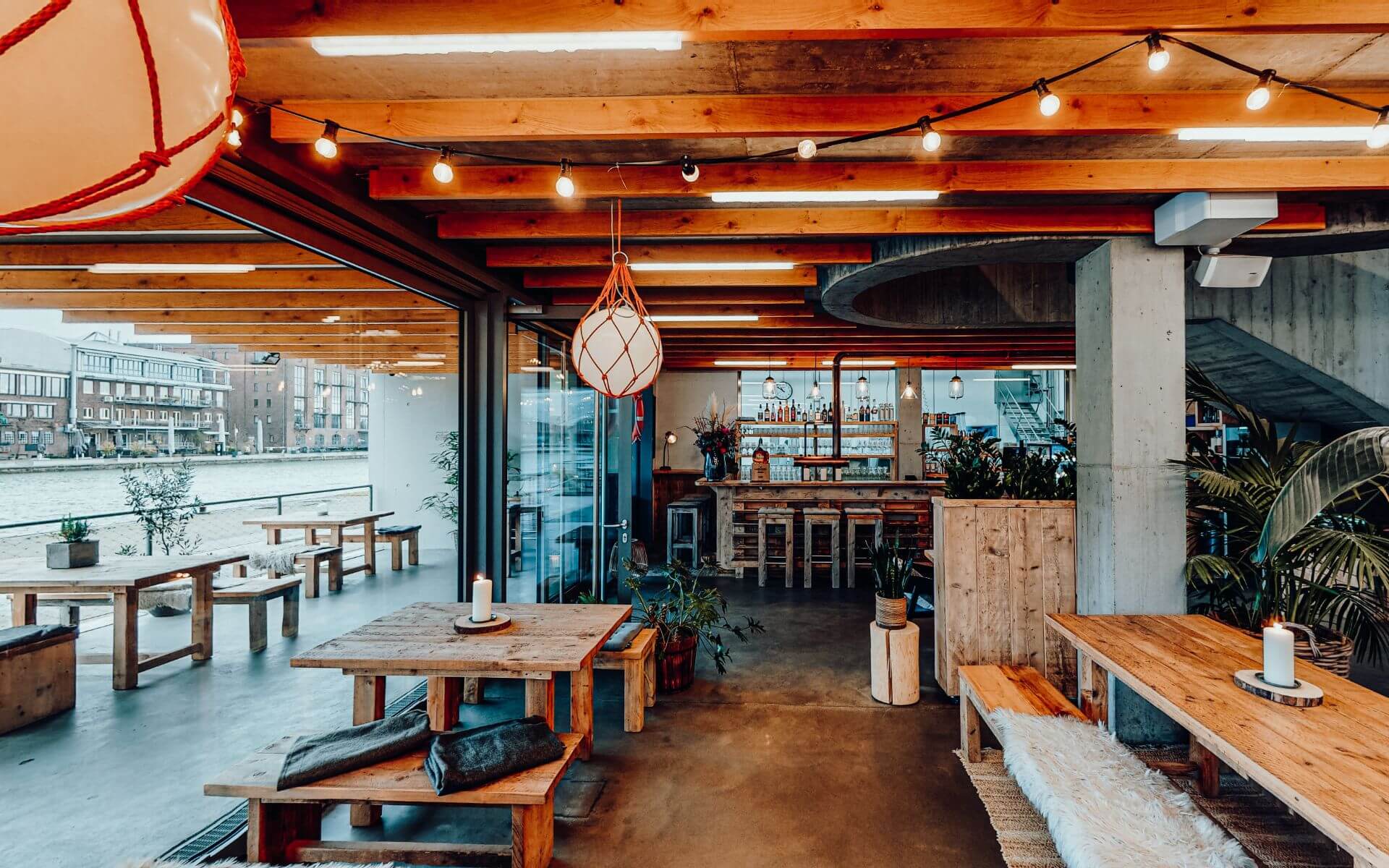Bistro with open window front