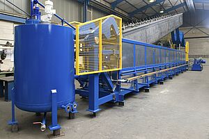 Spülbecken für gezogene Rohrleitungen inkl. hydraulischer Anlage