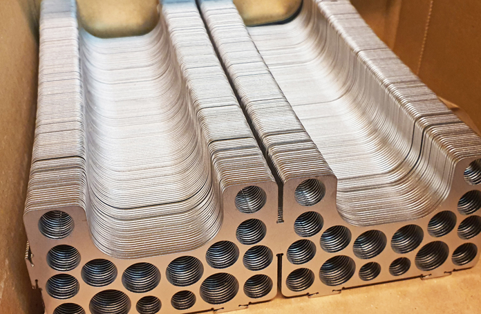 Sheet metal with holes for a custom-made product