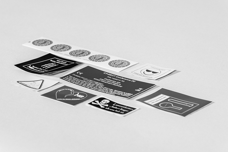 Laser-marked technical labels