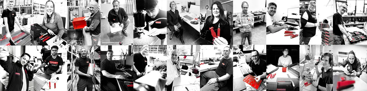 Das MOZART-Team in verschiedenen Arbeitssituationen