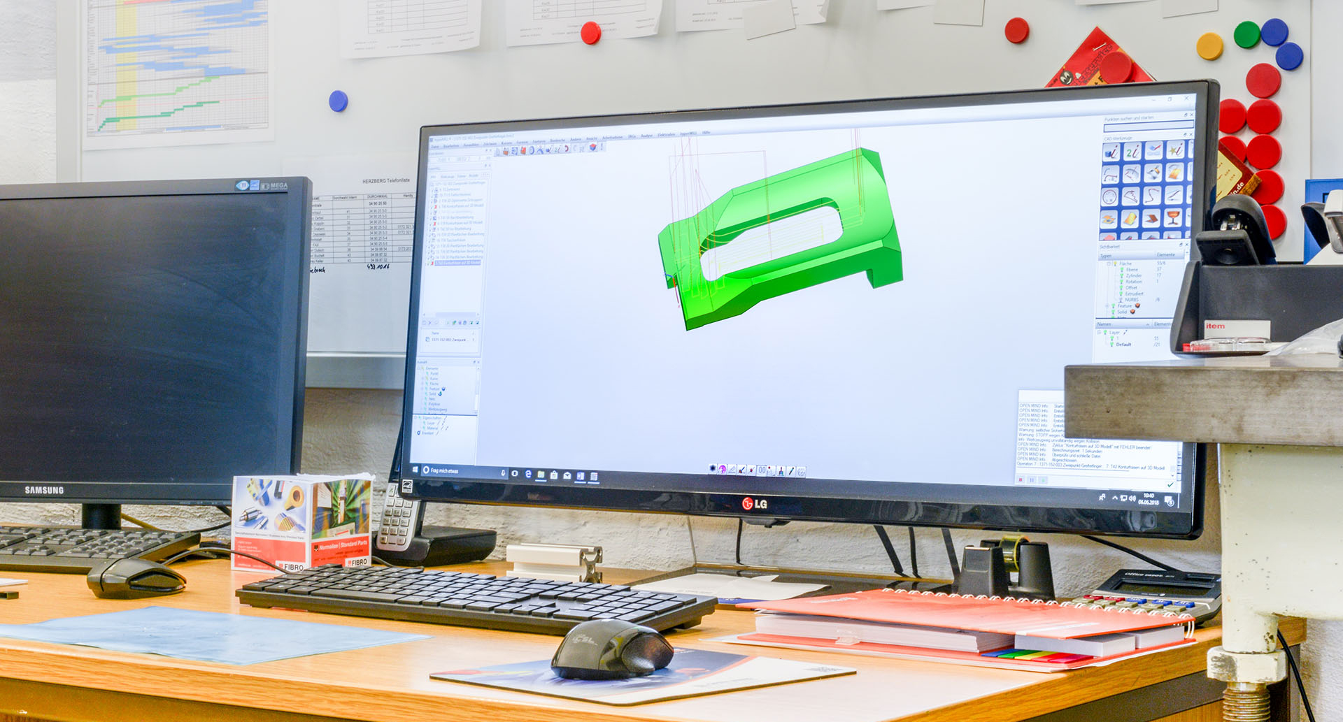CAD workstation with NX design software