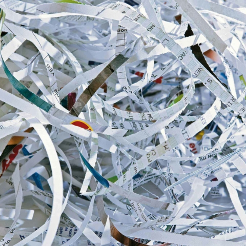 Aktenvernichtung, Papierschnipsel