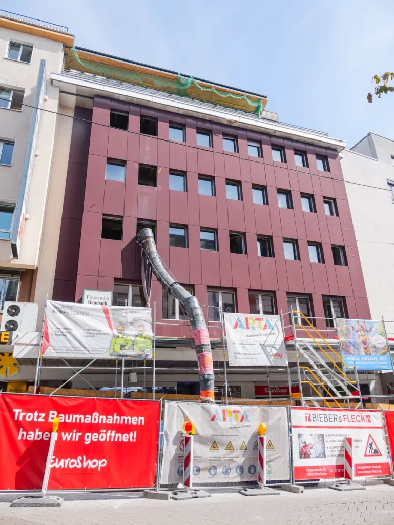 Rückbau eines Gebäudes in der Innenstadt