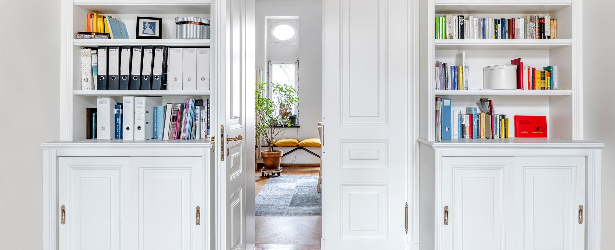 Interior doors coordinated with interior fit-out