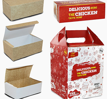Chicken-Boxen und Eimer