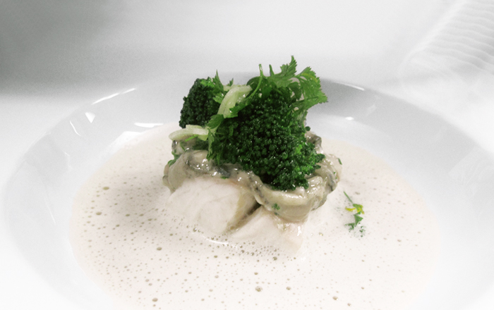 Loup de Mer mit Austern und Brokkoli