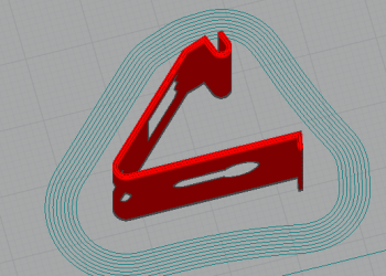 3D printed part in slicer, layer model