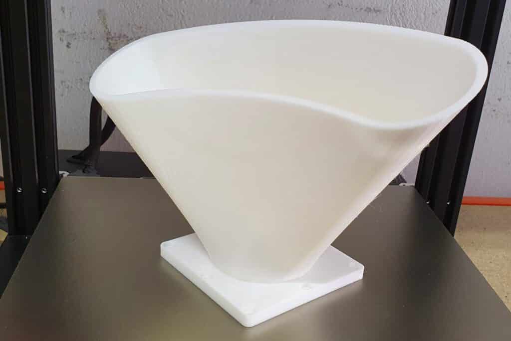 FDM printed part (white funnel)