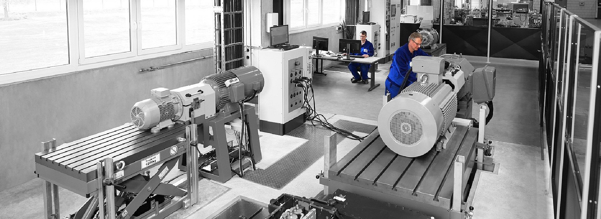 Motor testing on the test bench