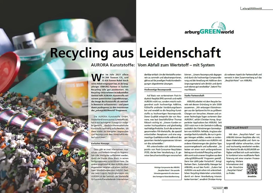 Zusammenarbeit mit Partner ARBURG (arburgGREENworld)