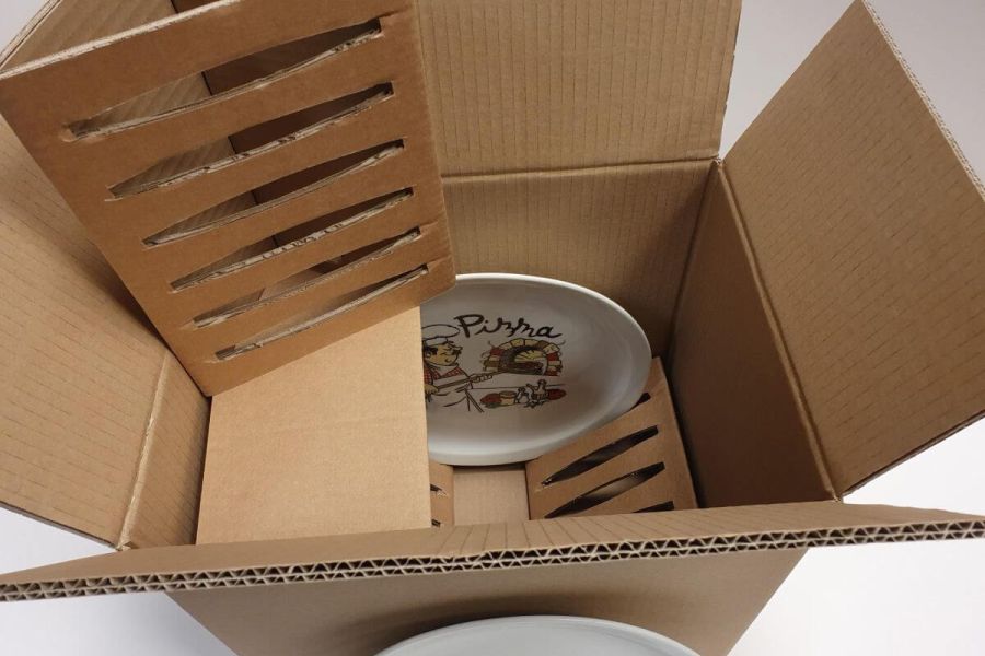 Verpackung Teller für den Online-Versand