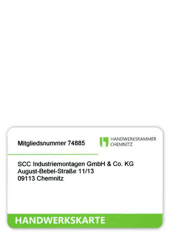 Zertifikat Handwerkskammer Chemnitz