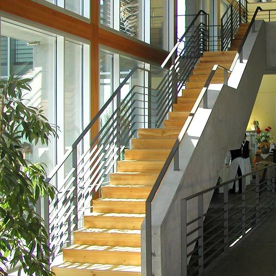 Railings and stairs made of steel and stainless steel